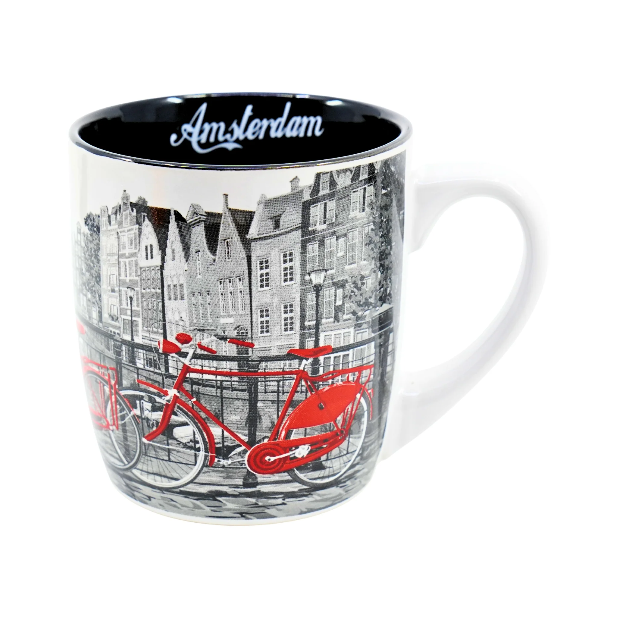 Amsterdam Mug Gray with Red Bike in gift box - Image 2
