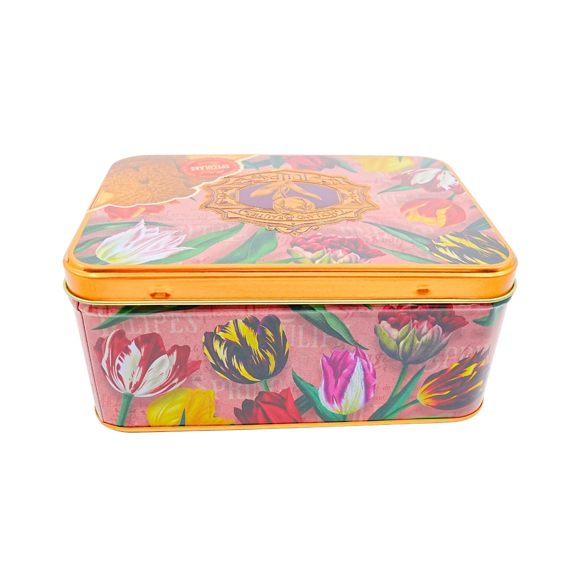 Pretty Tulips Pink Tin with DeRuijter Speculaas Cookies - Image 4