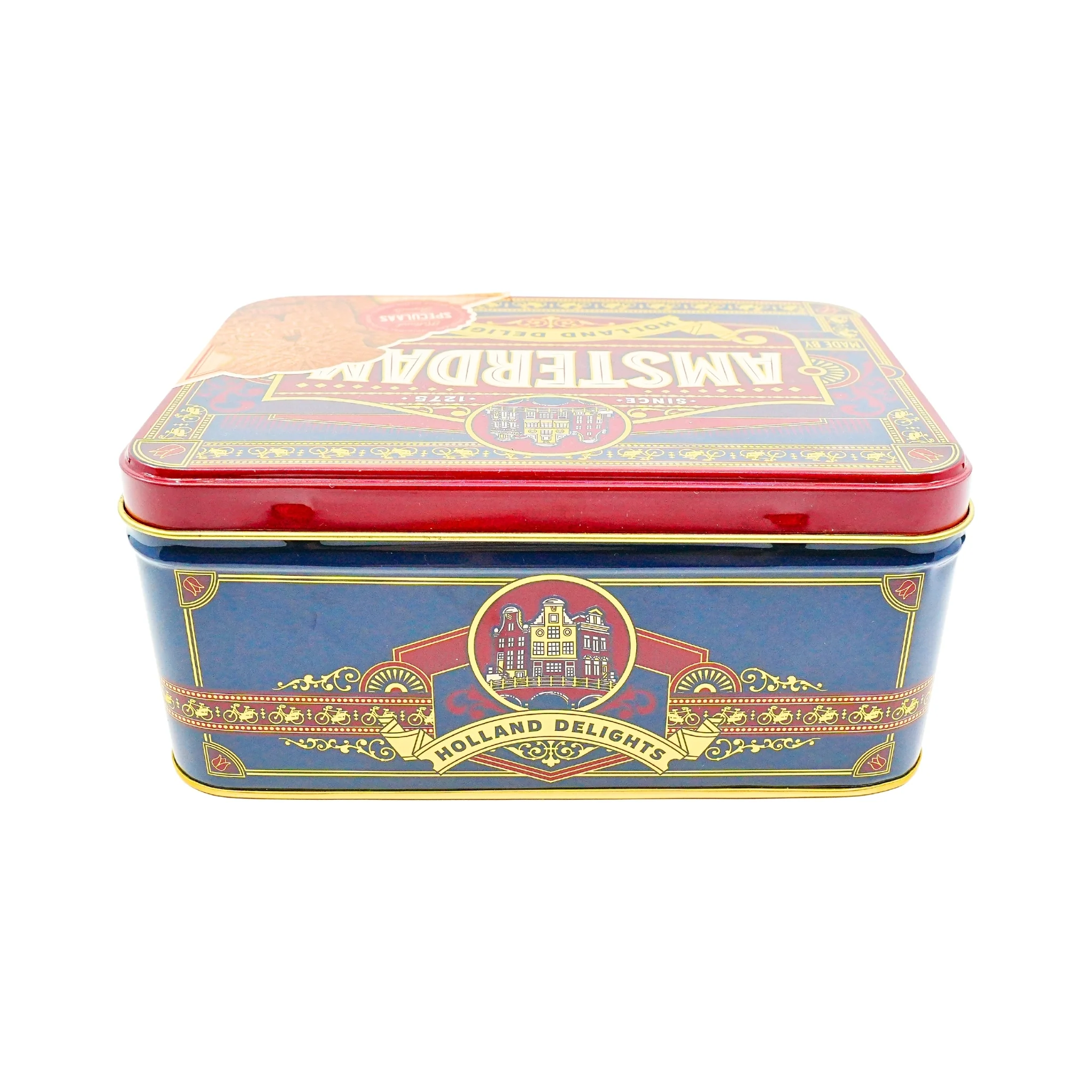 Amsterdam Square Tin with DeRuijter Speculaas Cookies - Image 4