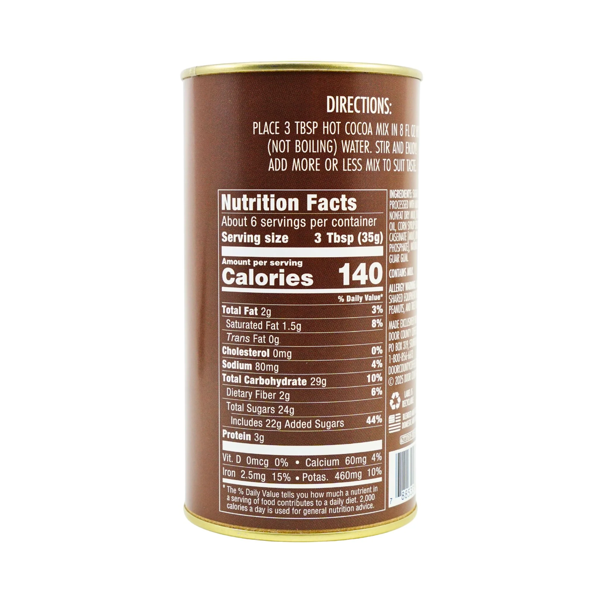 Door County Coffee European Dark Chocolate Hot Chocolate Canister 7 oz - Image 3