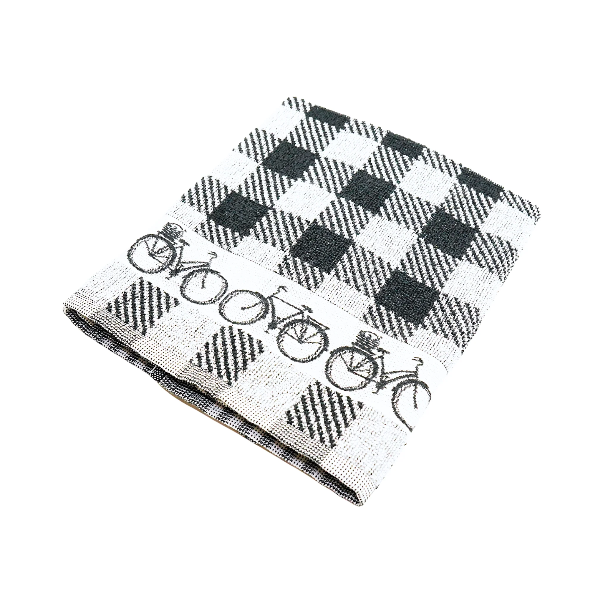 Twentse Black with Bicycles HAND Towel 20x20 inch - Image 2