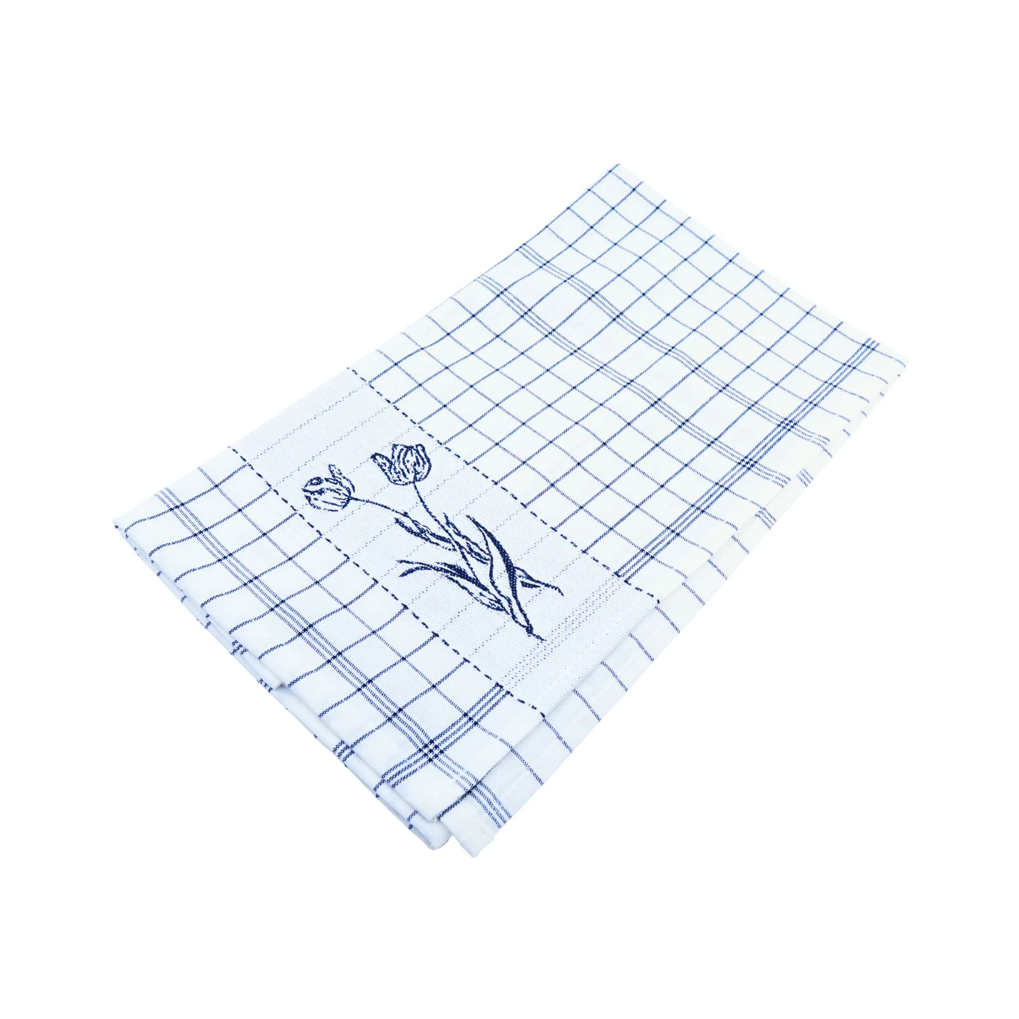 DDDDD Lisse White and Blue Tea Towel 24x23 inch - Image 2