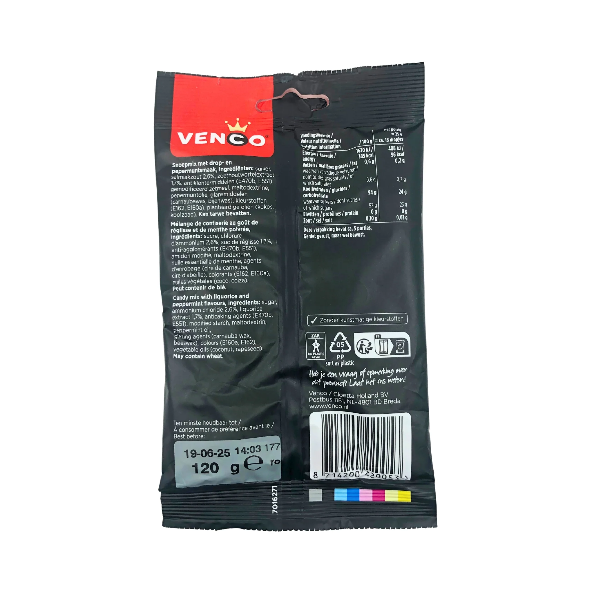 Venco Mint Nopjes Drops  4.2 oz Bag - 120g - Image 2