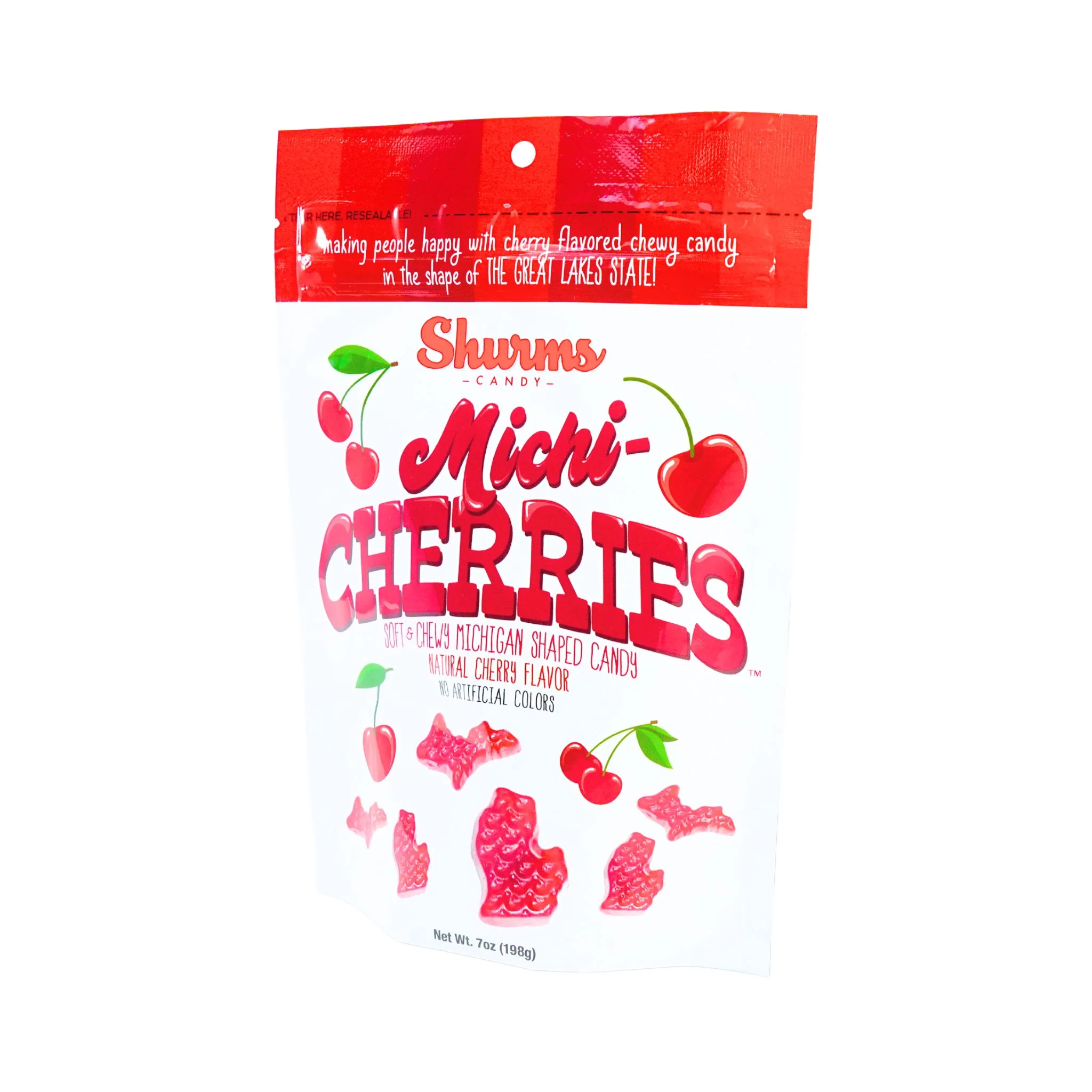 Shurms Michi-Cherries Michigan Shaped Cherry Gummies 7oz - Image 2