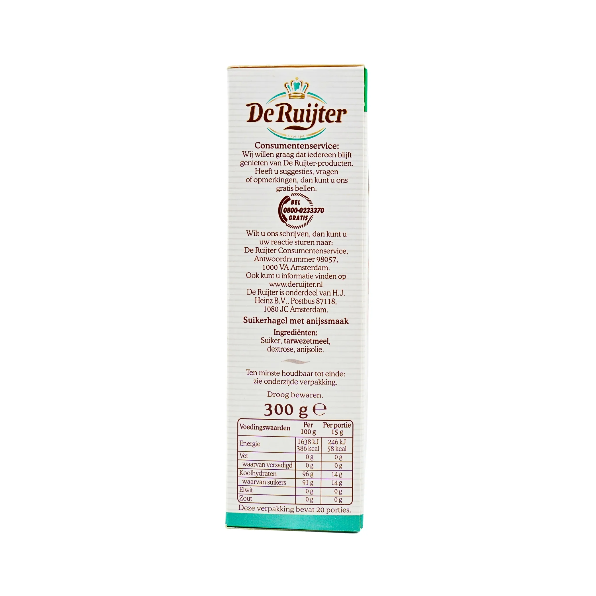 De Ruijter Anise Flavored Hail Hagel Sprinkles 300g Box - Image 4