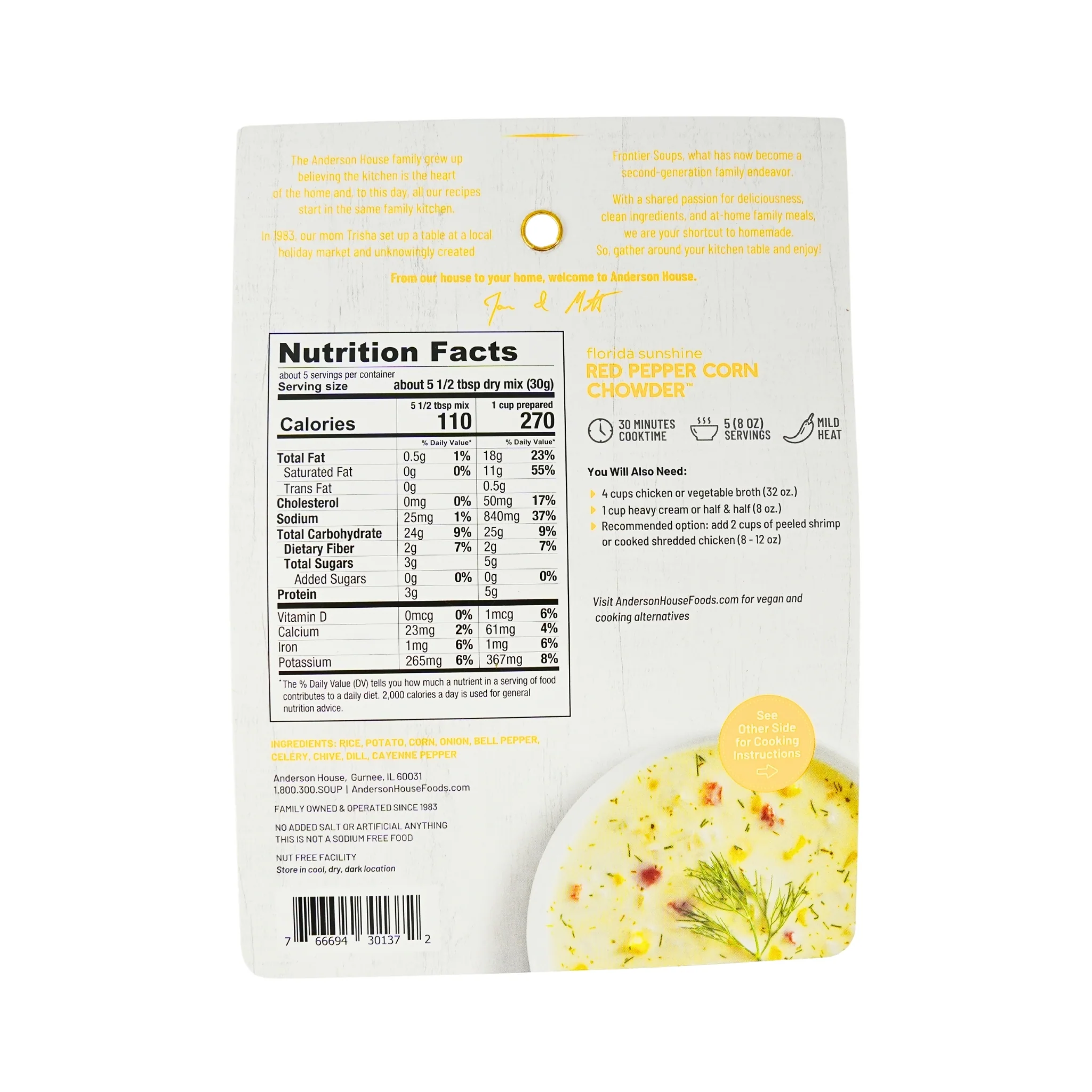 Frontier Soups Florida Sunshine Red Pepper Corn Chowder Mix - Image 3