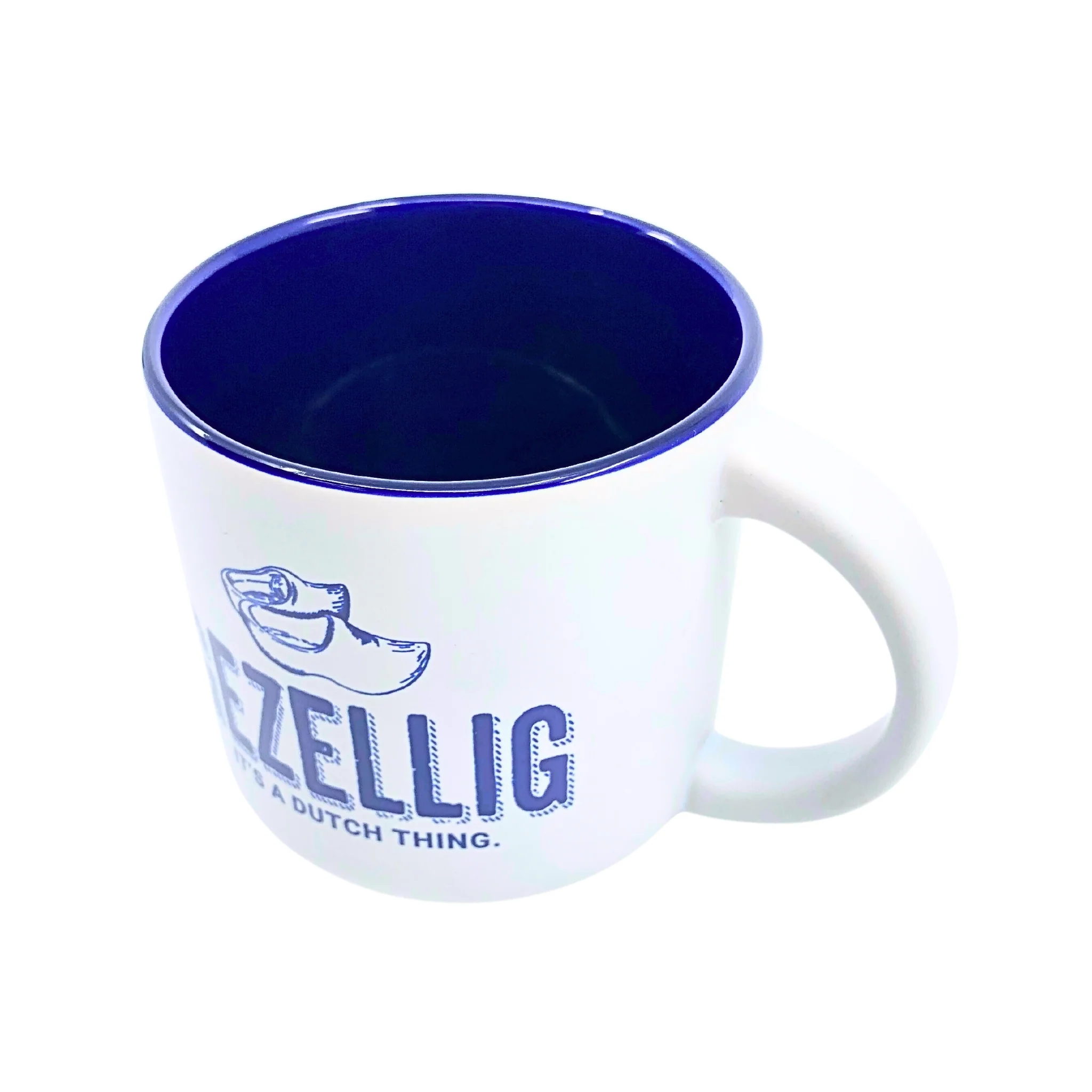Gezellig It's A Dutch Thing White & Blue Matte 14oz Mug - Image 3