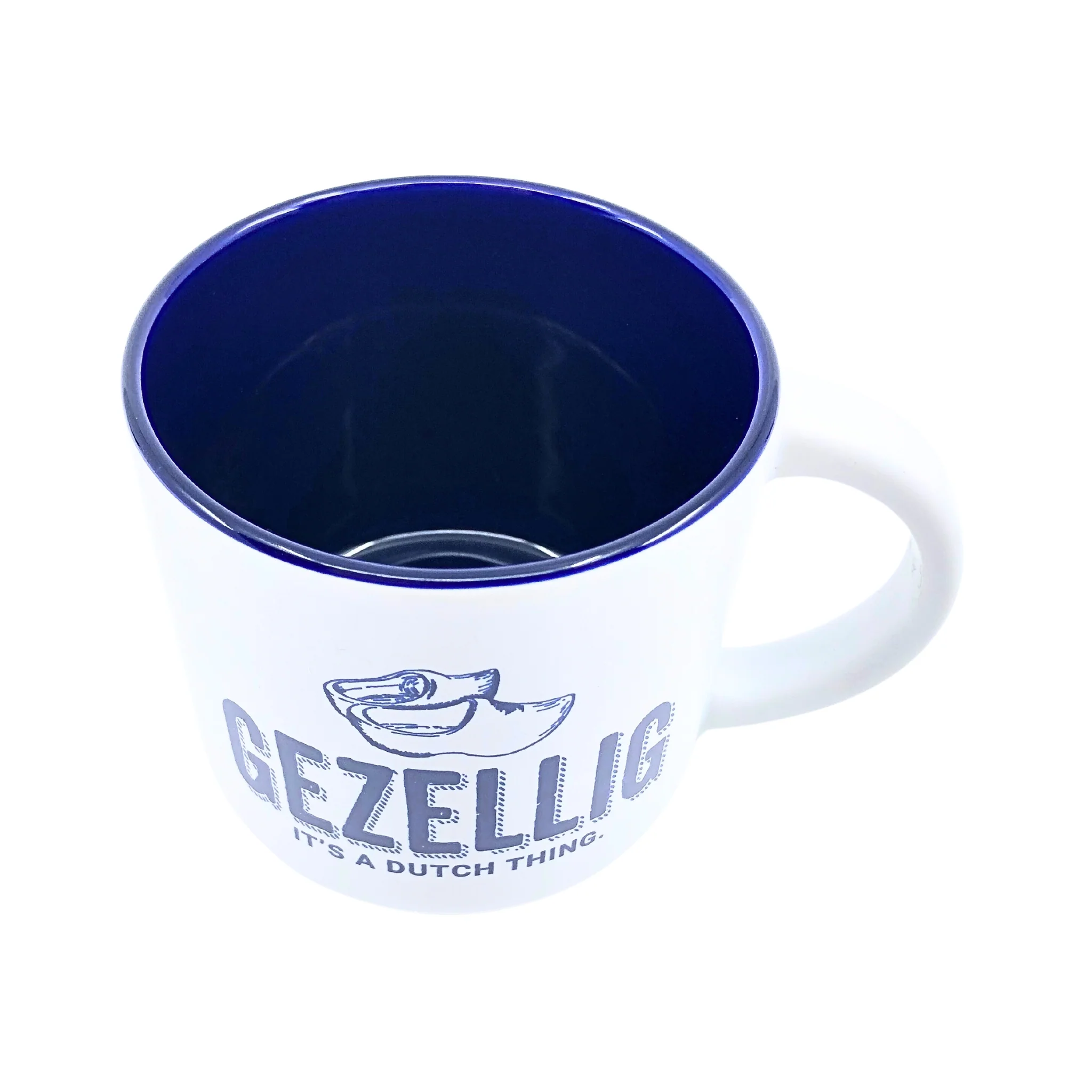 Gezellig It's A Dutch Thing White & Blue Matte 14oz Mug - Image 4