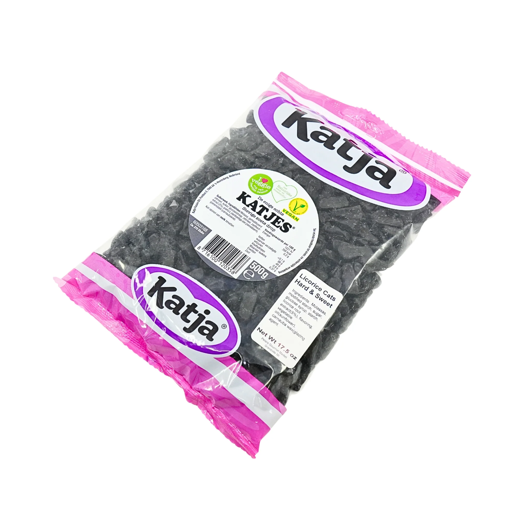 Katja Katjes Hard and Sweet Licorice Cats 17.5oz Bag - Image 2