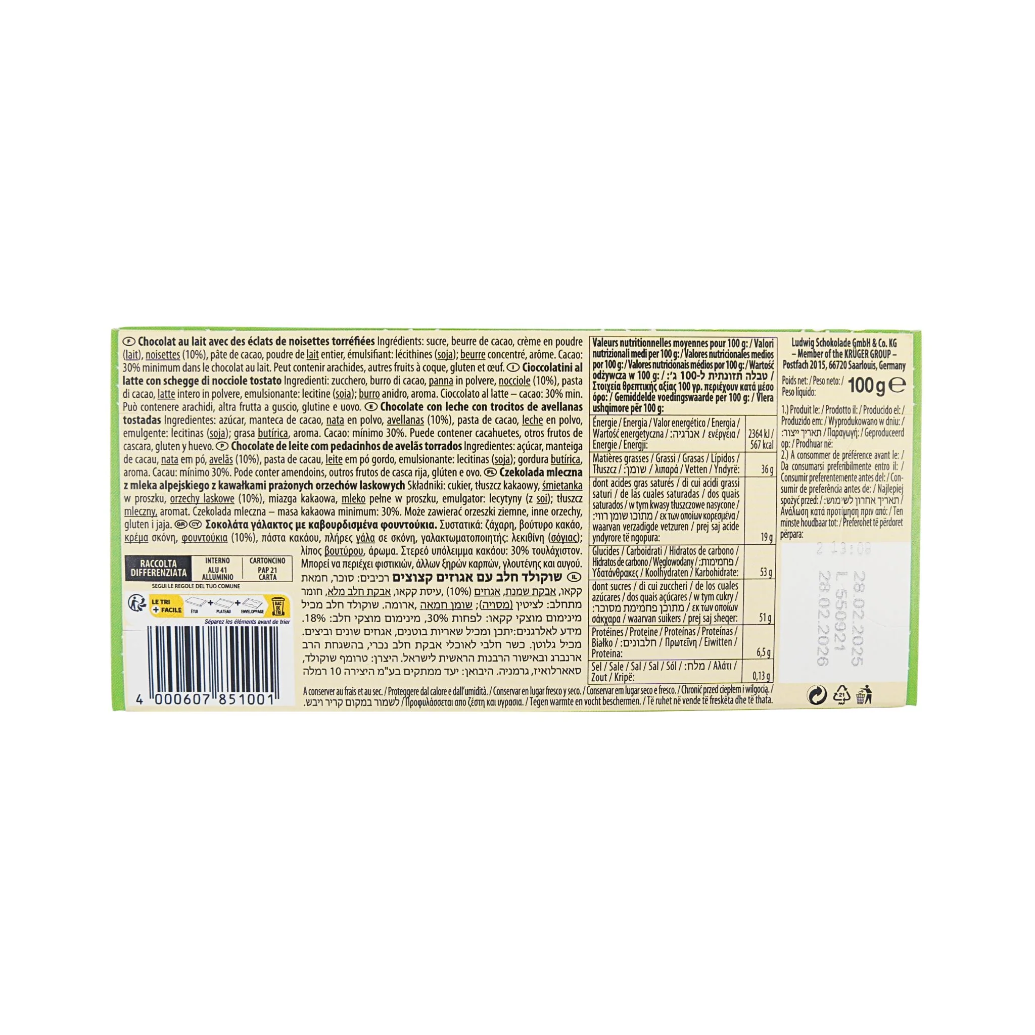 Schogetten Melk Hazelnut  Choc bar 3.5 oz 100 gr - Image 4