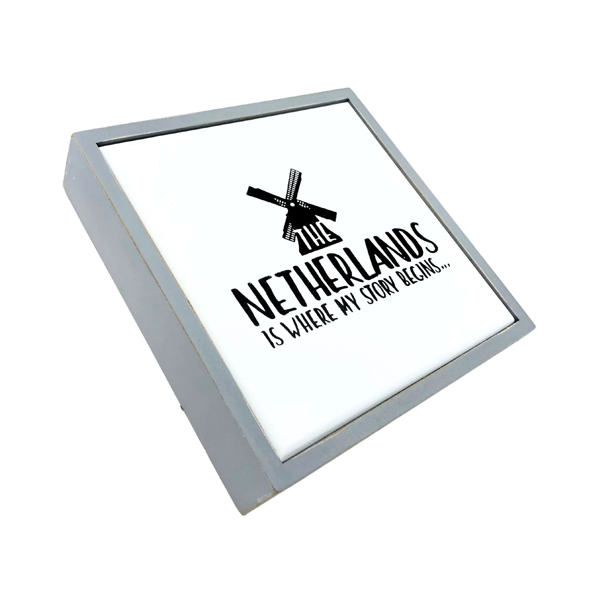 The Netherlands Is Where My Story Begins Windmill Wooden Sign - Image 4