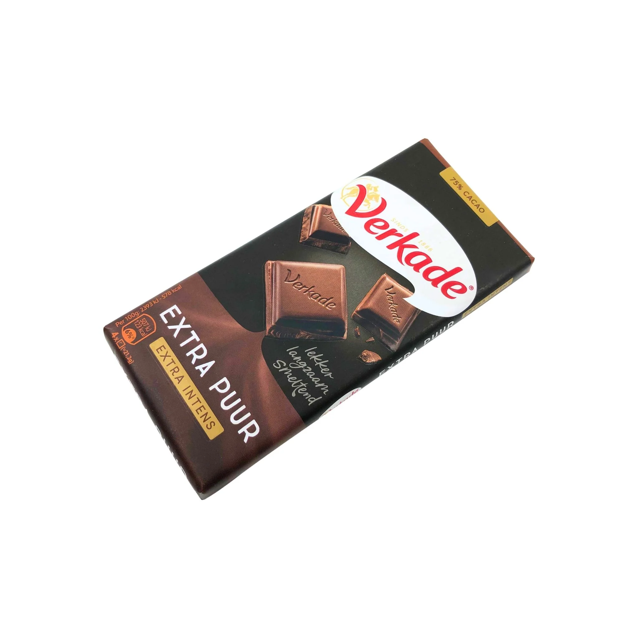 Verkade Extra Dark (Puur) Chocolate Bar 3.9 oz - Image 3
